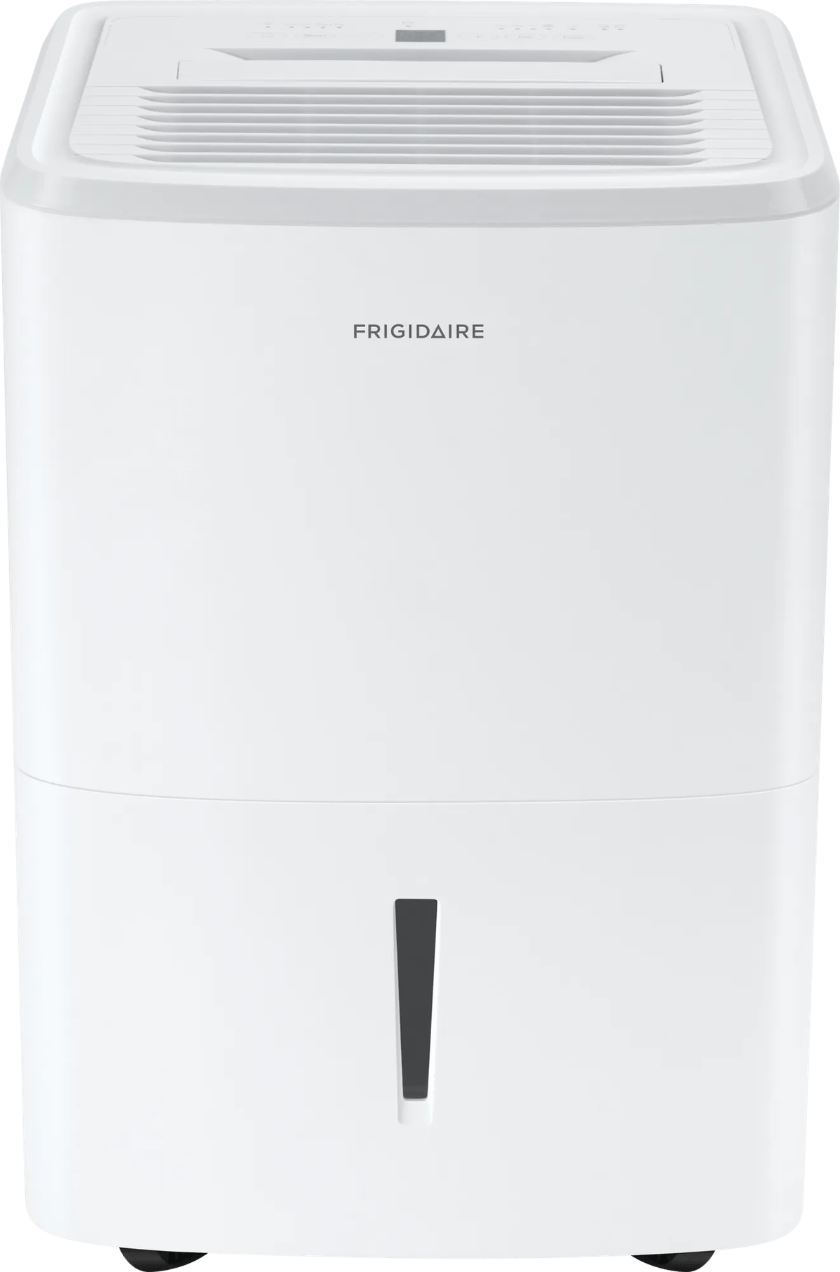 Official white Frigidaire FHDD5034Y1 dehumidifier product image, viewed from the front and top.